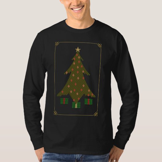 Gewatteerd kerstmannenoverhemd voor donkere shirts (Voorkant)