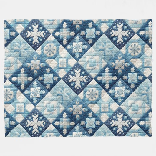 Gewatteerd Kerstontwerp Fleece Deken (Voorkant (Horizontaal))