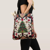 Gewatteerd kerstontwerp tote bag (Dichtbij)