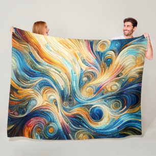 Gewatteerd Kleurrijk Abstract Ontwerp Fleece Deken