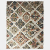 Gewatteerd ontwerp in koper groen grijs fleece deken (Voorkant)