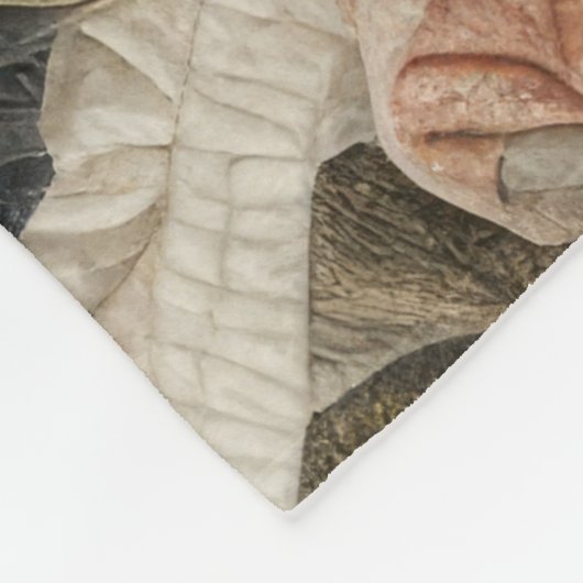 Gewatteerd ontwerp in koper groen grijs fleece deken (Hoek)