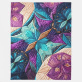 Gewatteerd Paarse Blauw Roze Abstract Design Fleece Deken (Voorkant)