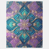 Gewatteerd Paarse turquoise blauw abstract ontwerp Fleece Deken (Voorkant)