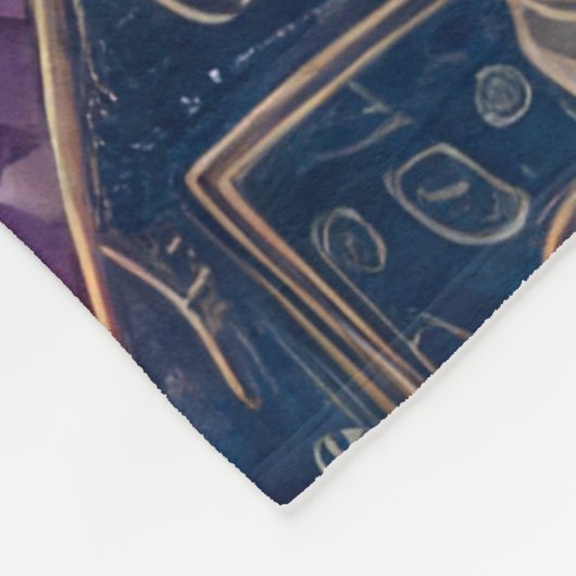 Gewatteerd Paarse turquoise blauw abstract ontwerp Fleece Deken (Hoek)