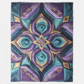 Gewatteerd Paarse turquoise blauw abstract ontwerp Fleece Deken (Voorkant)