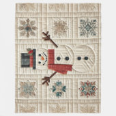 Gewatteerd patroon van Sneeuwman Fleece Deken (Voorkant)