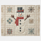 Gewatteerd patroon van Sneeuwman Fleece Deken (Voorkant (Horizontaal))