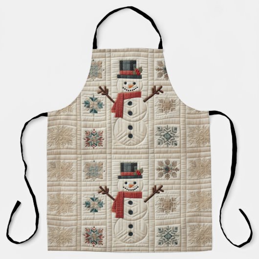 Gewatteerd patroon van Sneeuwman Schort (Voorkant)