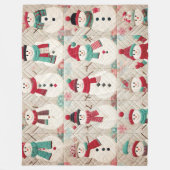 Gewatteerd Patroon van Sneeuwmannen Fleece Deken (Voorkant)