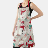 Gewatteerd patroon van sneeuwmannen schort (Insitu)