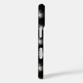 Gewatteerd zwart lederen patroon Case-Mate iPhone case (Achterkant / Rechts)