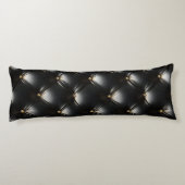 Gewatteerd zwart lederen patroon lichaamskussen (Achterkant)