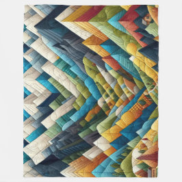 Gewatteerde Abstracte bergscène tekening Fleece Deken