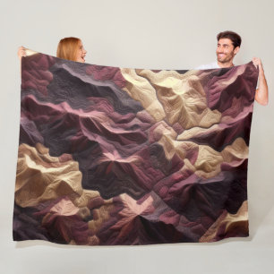 Gewatteerde Abstracte Bourgogne Tan Topografie Lan Fleece Deken
