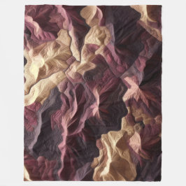 Gewatteerde Abstracte Bourgogne Tan Topografie Lan Fleece Deken