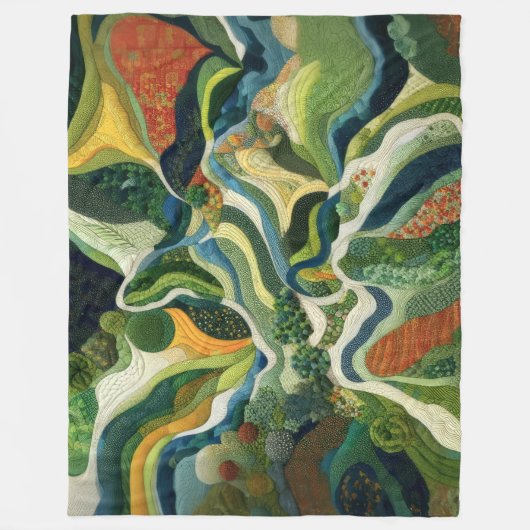 Gewatteerde abstracte design antenne topografie fleece deken (Voorkant)