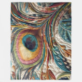 Gewatteerde Abstracte pauwenveer Fleece Deken (Voorkant)