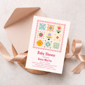 Gewatteerde babyshower uitnodiging