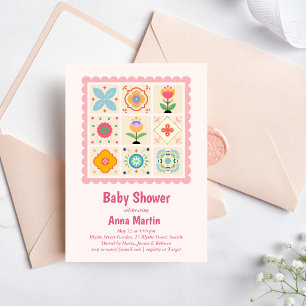 Gewatteerde babyshower uitnodiging