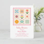 Gewatteerde babyshower uitnodiging (Staand voorkant)