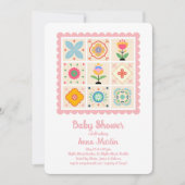 Gewatteerde babyshower uitnodiging (Voorkant)