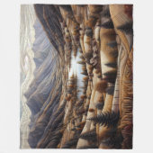 Gewatteerde berglandschap Scène Blauw Fleece Deken (Voorkant)