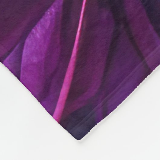 Gewatteerde Blauw Paarse Roze Bladeren Design Fleece Deken (Hoek)