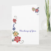 Gewatteerde bloemen Notecard Kaart (Voorkant)