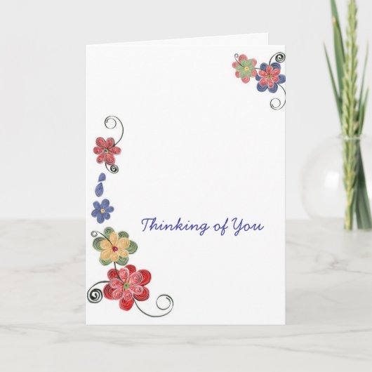 Gewatteerde bloemen Notecard Kaart (Voorkant)