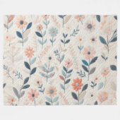 Gewatteerde bloemen ontwerp fleece deken (Voorkant (Horizontaal))