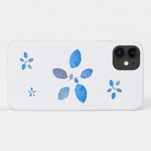 Gewatteerde bloemen op wit Case-Mate iPhone case (Achterkant (horizontaal))