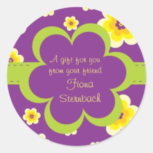 Gewatteerde Floral Gift Sticker