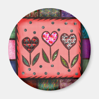 Gewatteerde harten T-shirts en geschenken Magneet