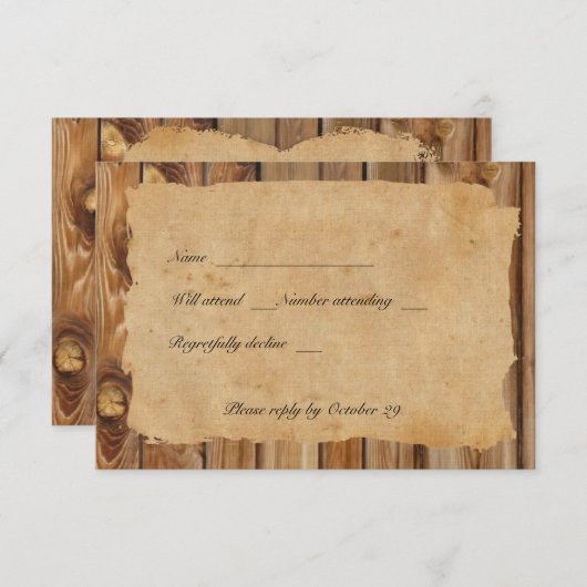 Gewatteerde hartritme met enveloppe RSVP kaartje (Voorkant / Achterkant)