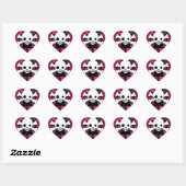 Gewatteerde Houndstooth & Skulls Hart Sticker (Vel)