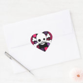 Gewatteerde Houndstooth & Skulls Hart Sticker (Envelop)