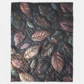 Gewatteerde iriserende bladeren ontwerp fleece deken (Voorkant)