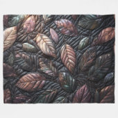 Gewatteerde iriserende bladeren ontwerp fleece deken (Voorkant (Horizontaal))