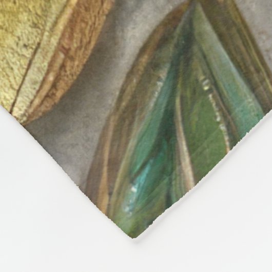 Gewatteerde iriserende bladeren ontwerp fleece deken (Hoek)