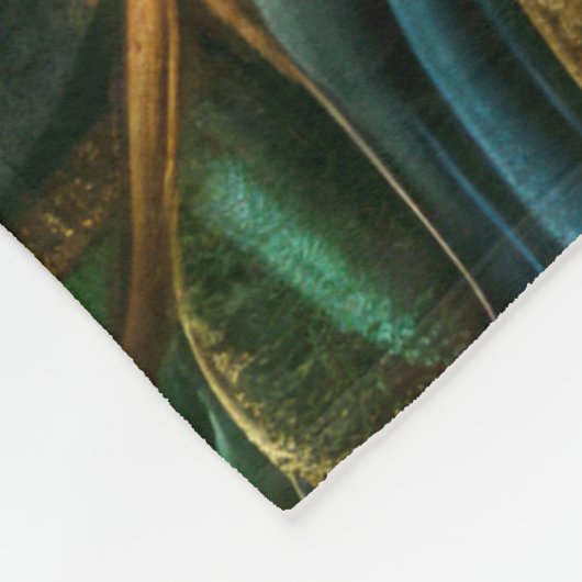 Gewatteerde iriserende bladeren ontwerp fleece deken (Hoek)