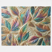 Gewatteerde iriserende bladeren ontwerp fleece deken (Voorkant (Horizontaal))