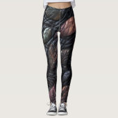 Gewatteerde iriserende bladeren ontwerp leggings (Voorkant)