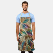 Gewatteerde iriserende bladeren ontwerp schort (Gedragen)