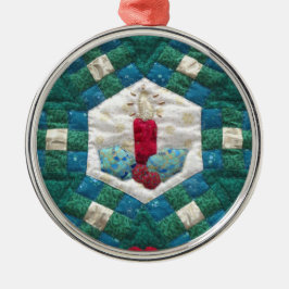 gewatteerde kaars metalen ornament