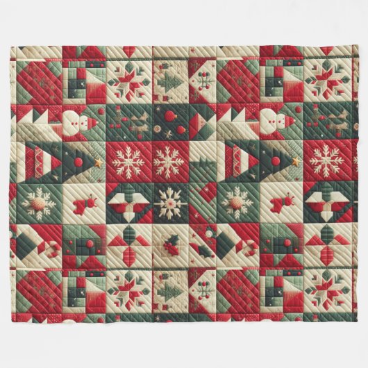 gewatteerde kerst Design fleece deken (Voorkant (Horizontaal))
