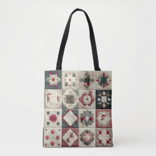 Gewatteerde kerst Design Tote Bag