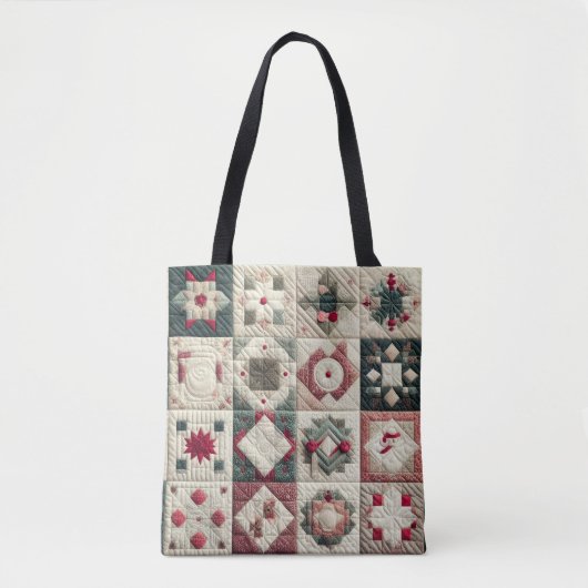 Gewatteerde kerst Design Tote Bag (Voorkant)