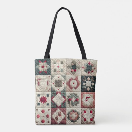 Gewatteerde kerst Design Tote Bag (Achterkant)