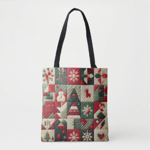 Gewatteerde kerst Design Tote Bag